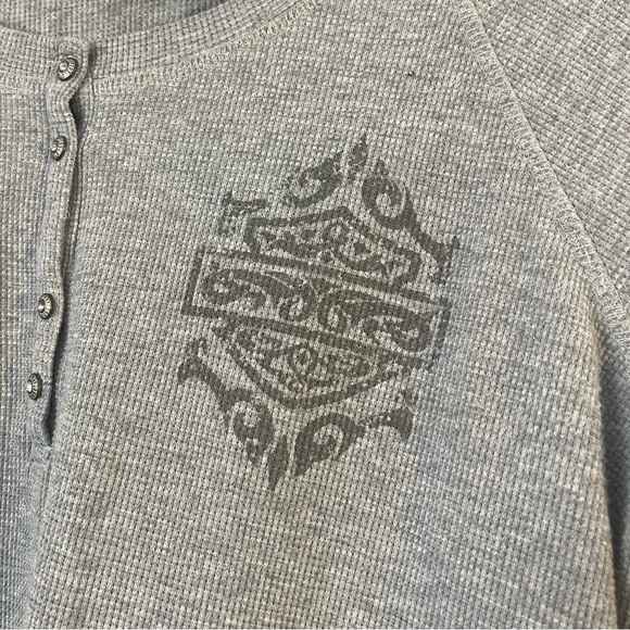 Harley Davidson Womens Shirt Sz 1X Gray Sequins - Picture 3 of 7